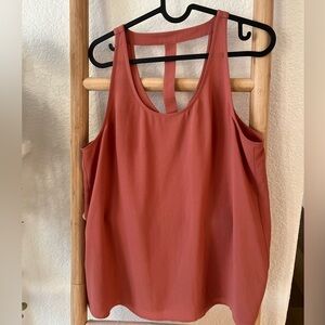 Coral tank top blouse with T back
